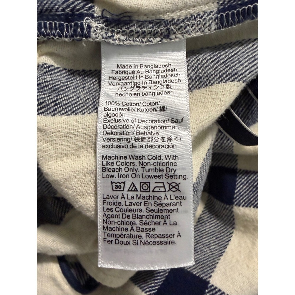 J.‎ Crew Flannel Pajama Sleep Pant Black White Plaid Print Check XS - Picture 5 of 8